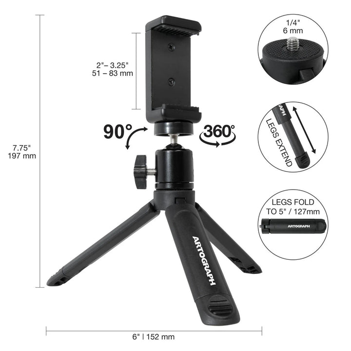 Artograph Smart HD Digital Art Projector with Remote + Mini Tripod Tabletop