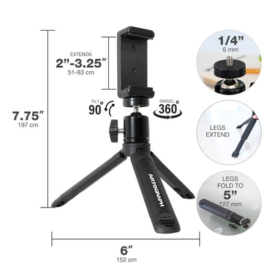 Artograph Mini Tripod Tabletop & Handheld Stand for Digital Projectors & Phones - VMInnovations
