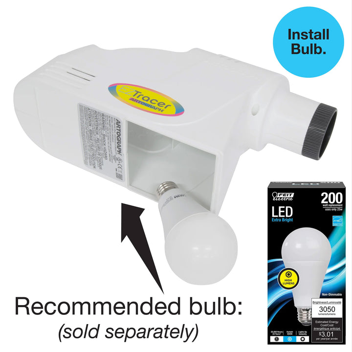 Artograph 3 Pack 25W LED Bulbs EZ Tracer LED Tracer Projector, Bulbs Only, White