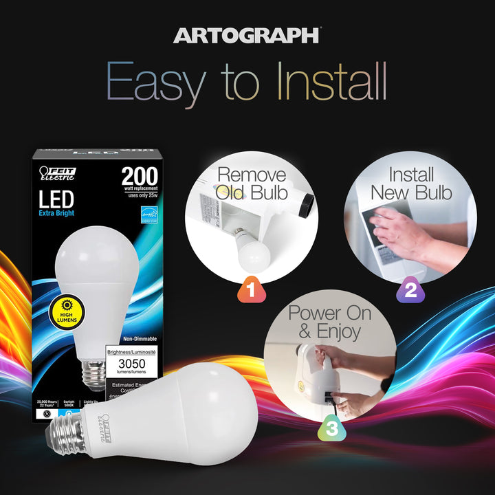 Artograph 3 Pack 25W LED Bulbs EZ Tracer LED Tracer Projector, Bulbs Only, White
