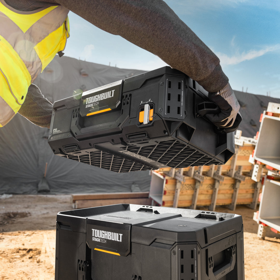 ToughBuilt StackTech Tool Box, Durable Plastic Storage Organizer, (Open Box)