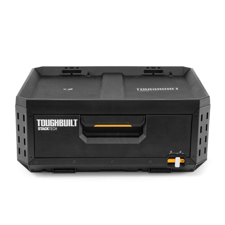ToughBuilt StackTech 1-Drawer Tool Box, Durable Plastic Storage, Black(Open Box)