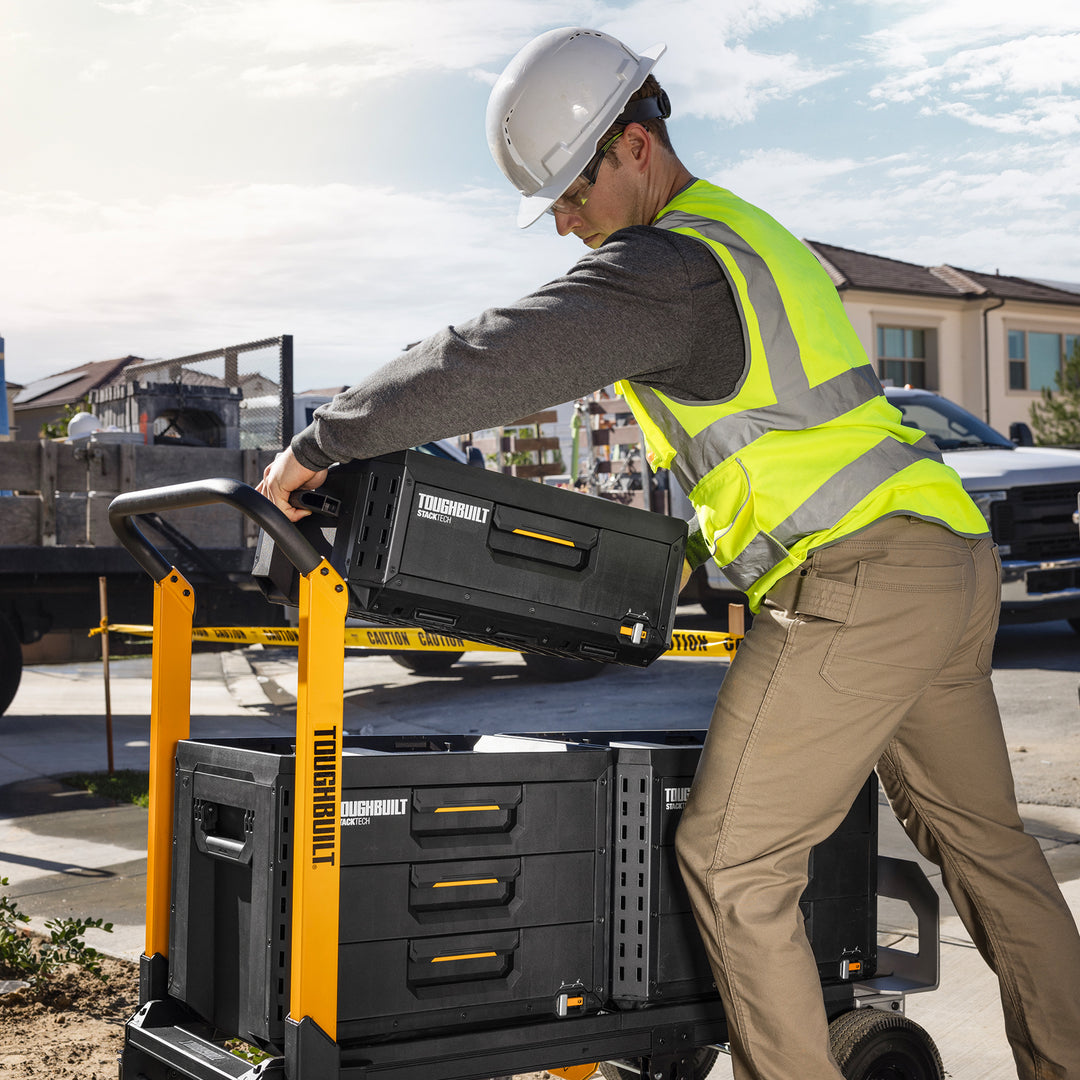 ToughBuilt StackTech 1-Drawer Tool Box, Durable Plastic Storage Organizer (Used)