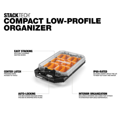 ToughBuilt StackTech Compact Low-Profile Organizer with Auto-Locking (Open Box)