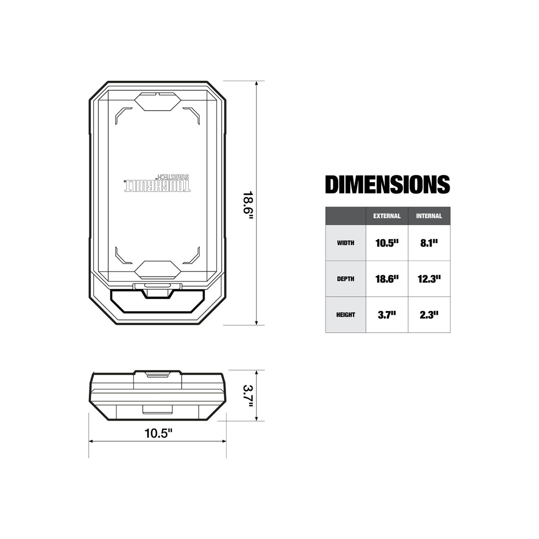 ToughBuilt StackTech Compact Low-Profile Organizer with Auto-Locking Interface
