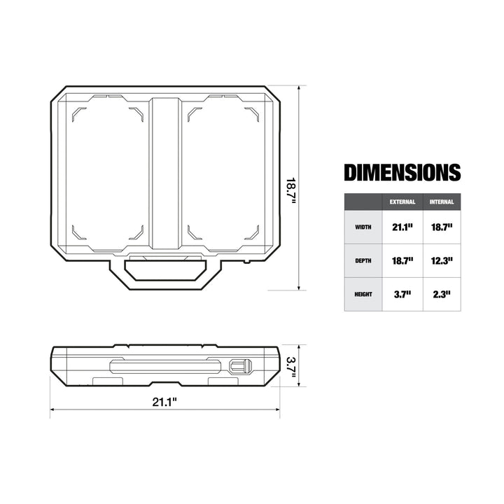 ToughBuilt StackTech Low Profile Organizer with Auto-Locking Interface and Bins