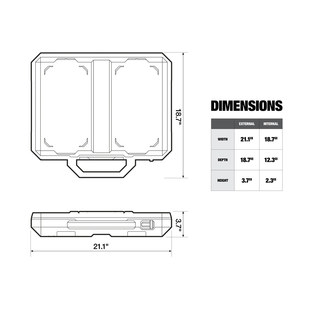 ToughBuilt StackTech Low Profile Organizer w/Auto-Locking Bins (Open Box)