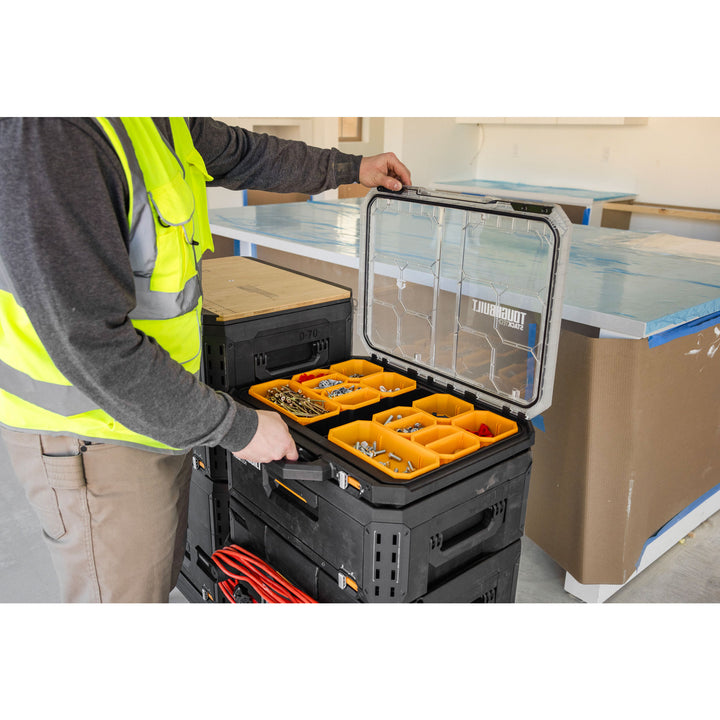 ToughBuilt StackTech Low Profile Organizer with Auto-Locking Interface and Bins