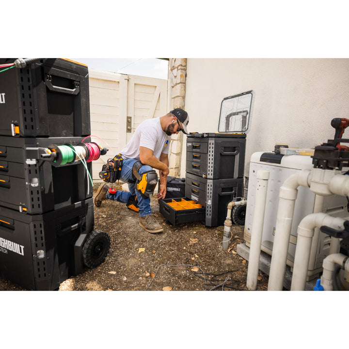 ToughBuilt StackTech Low Profile Organizer with Auto-Locking Interface and Bins