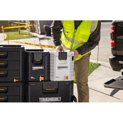 ToughBuilt StackTech Compact Cooler, Stackable 16 Qt Hard Shell Ice Chest, White - VMInnovations