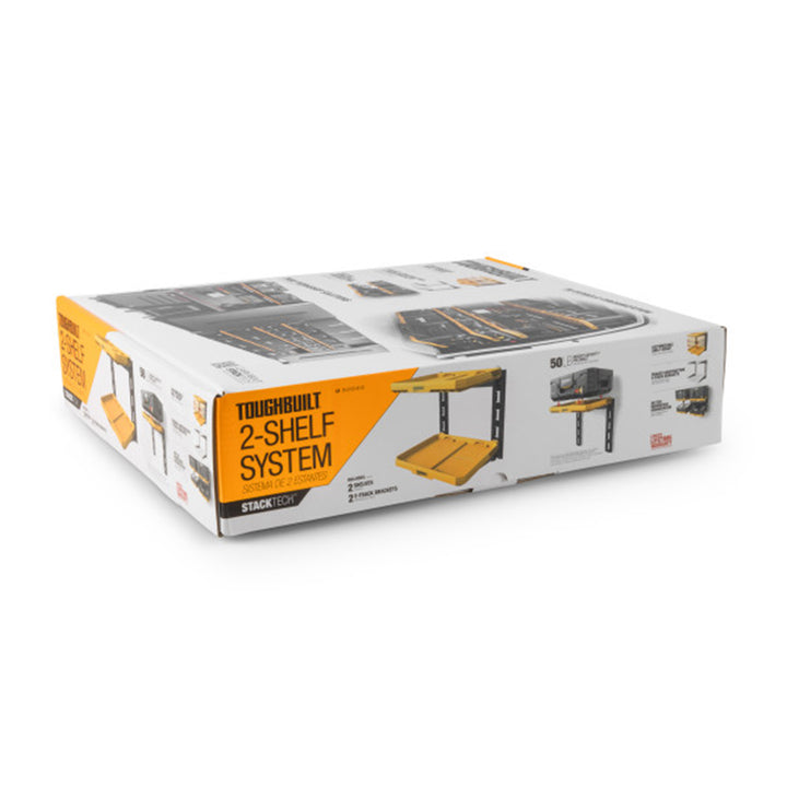 ToughBuilt StackTech 2-Shelf System, Wall Mounted Tool Storage Shelves(Open Box)