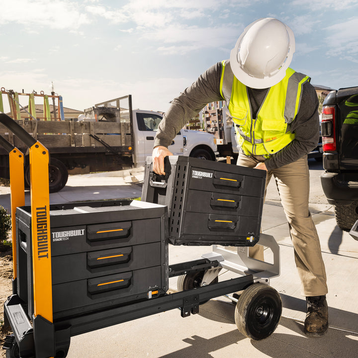 ToughBuilt StackTech 3-Drawer Tool Box, Durable Plastic Organizer (Open Box)