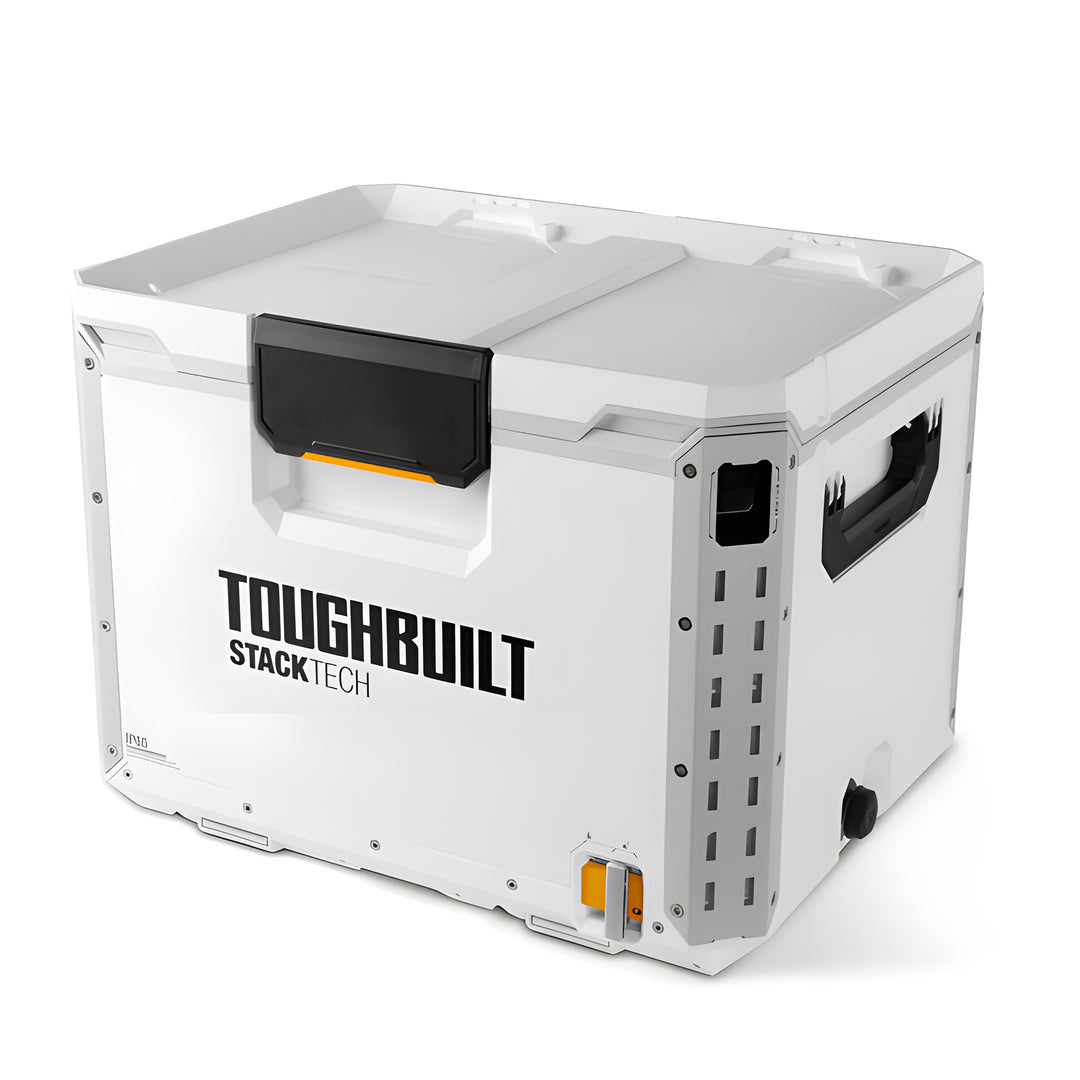 ToughBuilt StackTech XL Cooler, Stackable 38 Quart Hard Shell Ice Chest, White