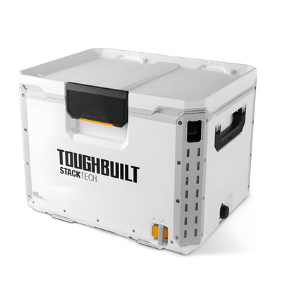 ToughBuilt StackTech XL Cooler, 38 Quart Hard Shell Ice Chest, White (Open Box) - VMInnovations