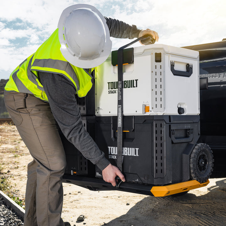 ToughBuilt StackTech XL Cooler, 38 Quart Hard Shell Ice Chest, White (Open Box) - VMInnovations