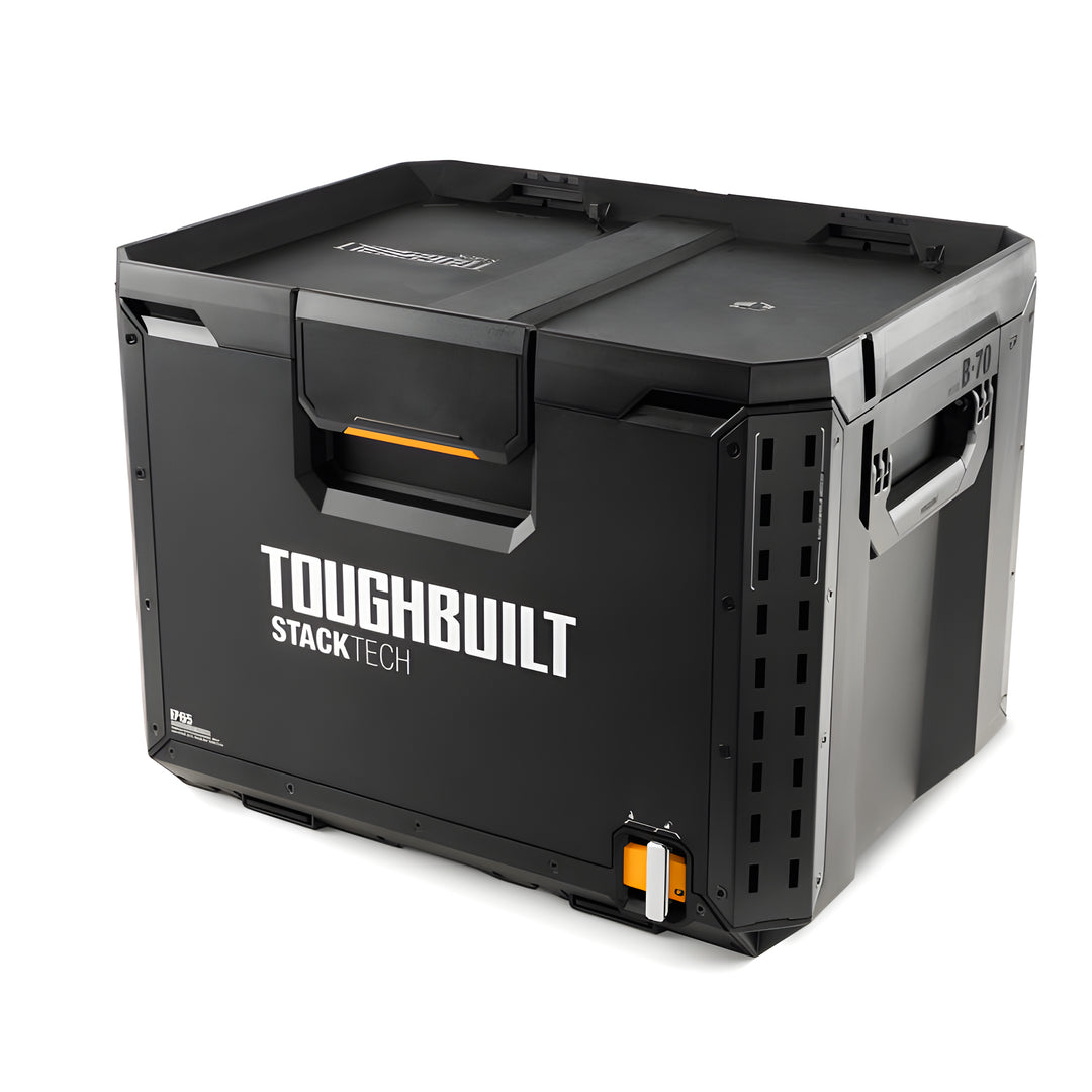 ToughBuilt StackTexh XL Tool box Organizer with Lock and Removable Tray, Black