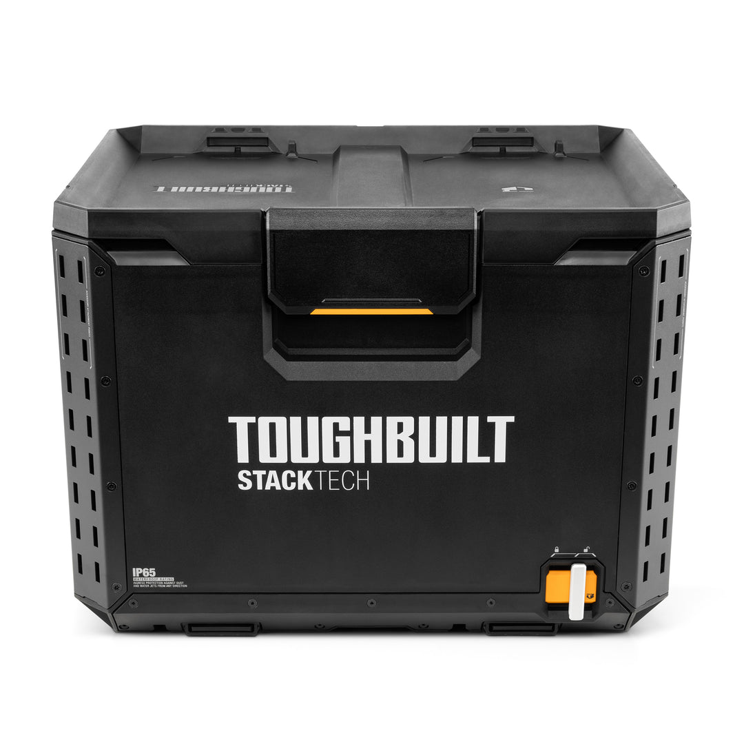 ToughBuilt StackTech XL Tool box Organizer with Lock and Removable Tray, Black