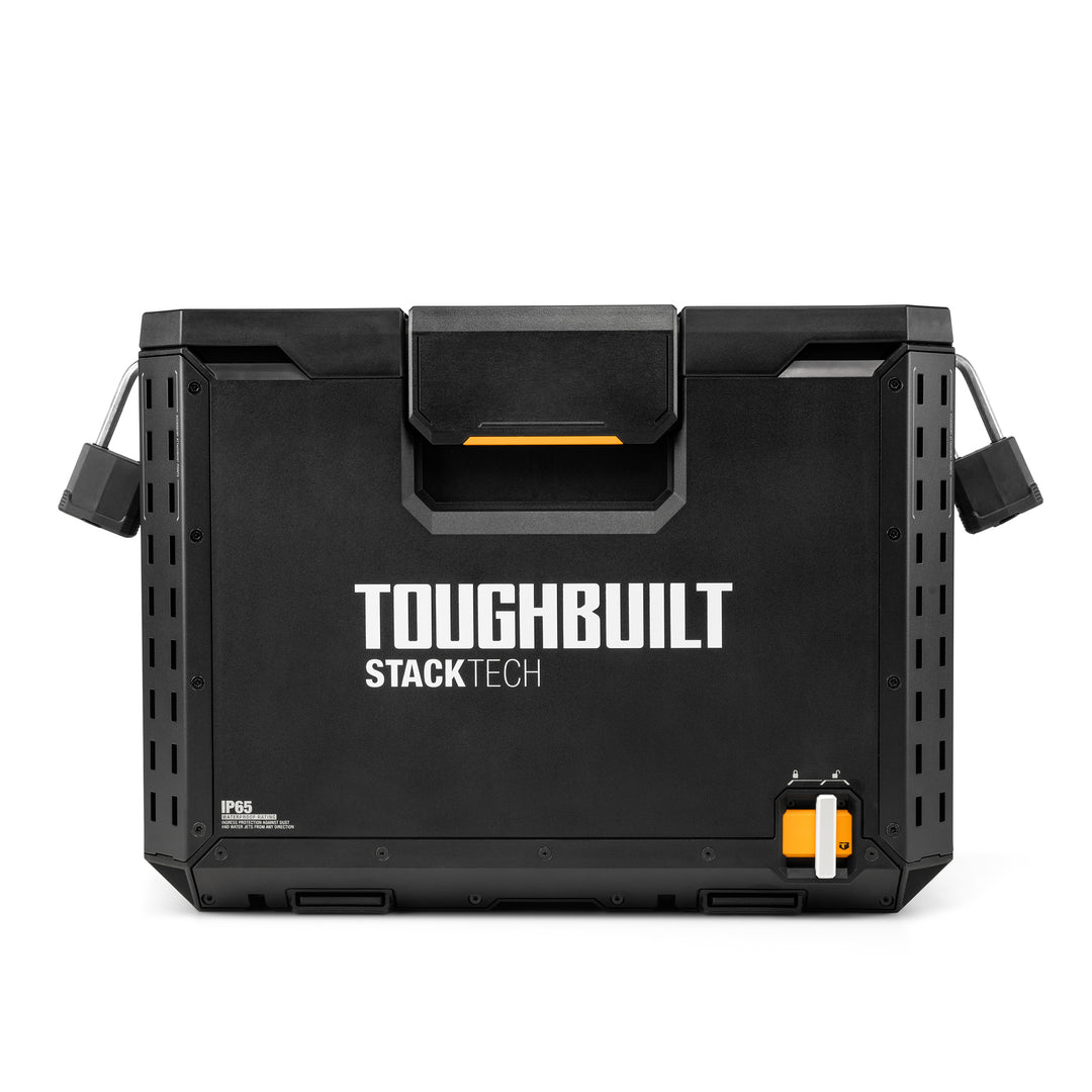 ToughBuilt StackTech XL Tool box Organizer with Lock and Removable Tray, Black