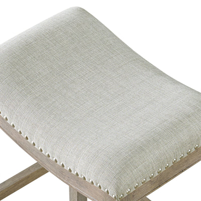 ROME + OAK Parker Backless Saddle Kitchen Counter Stool, Oak, Grey (For Parts)