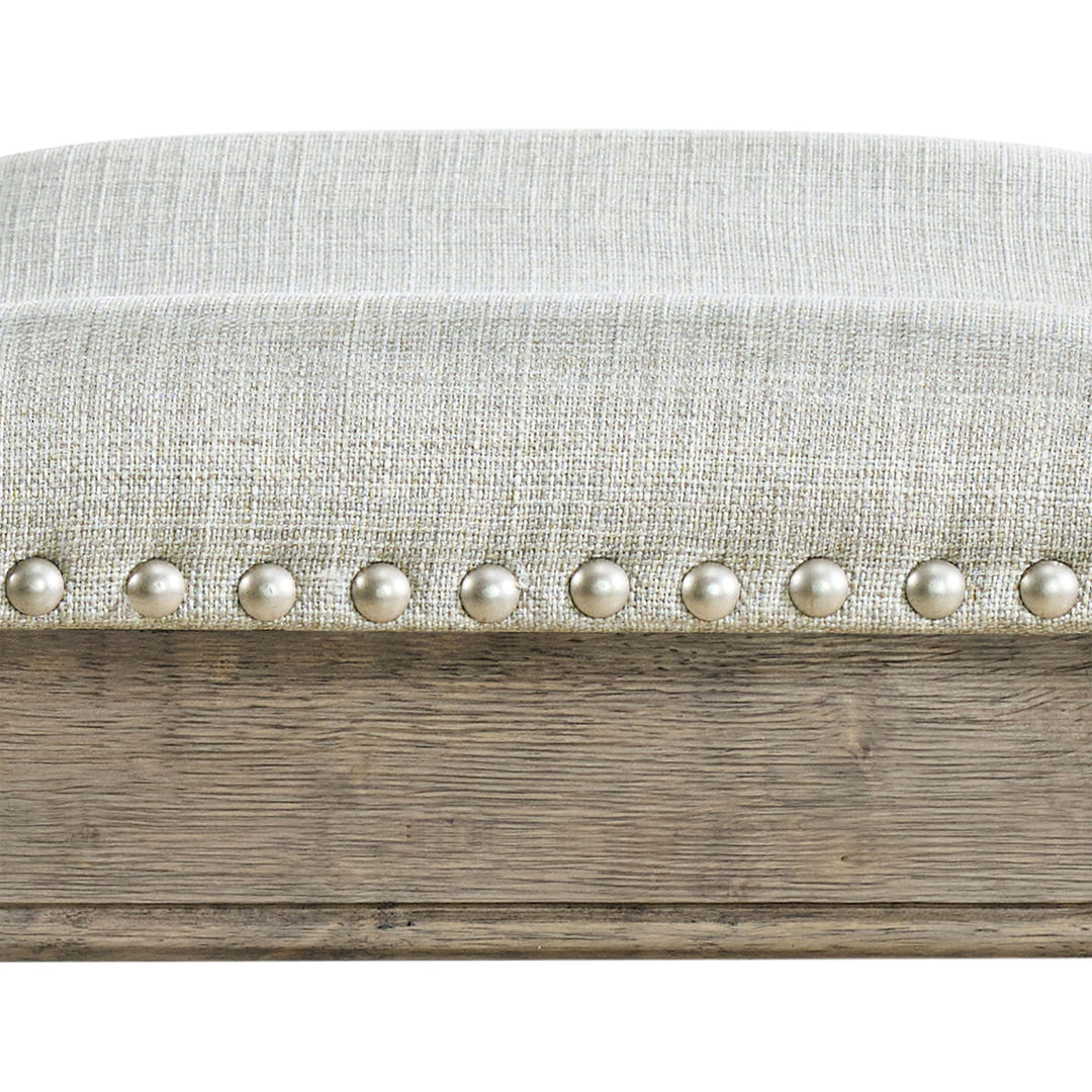 ROME + OAK Parker Backless Kitchen Counter Stool, Oak, Grey Upholstery, Set of 4