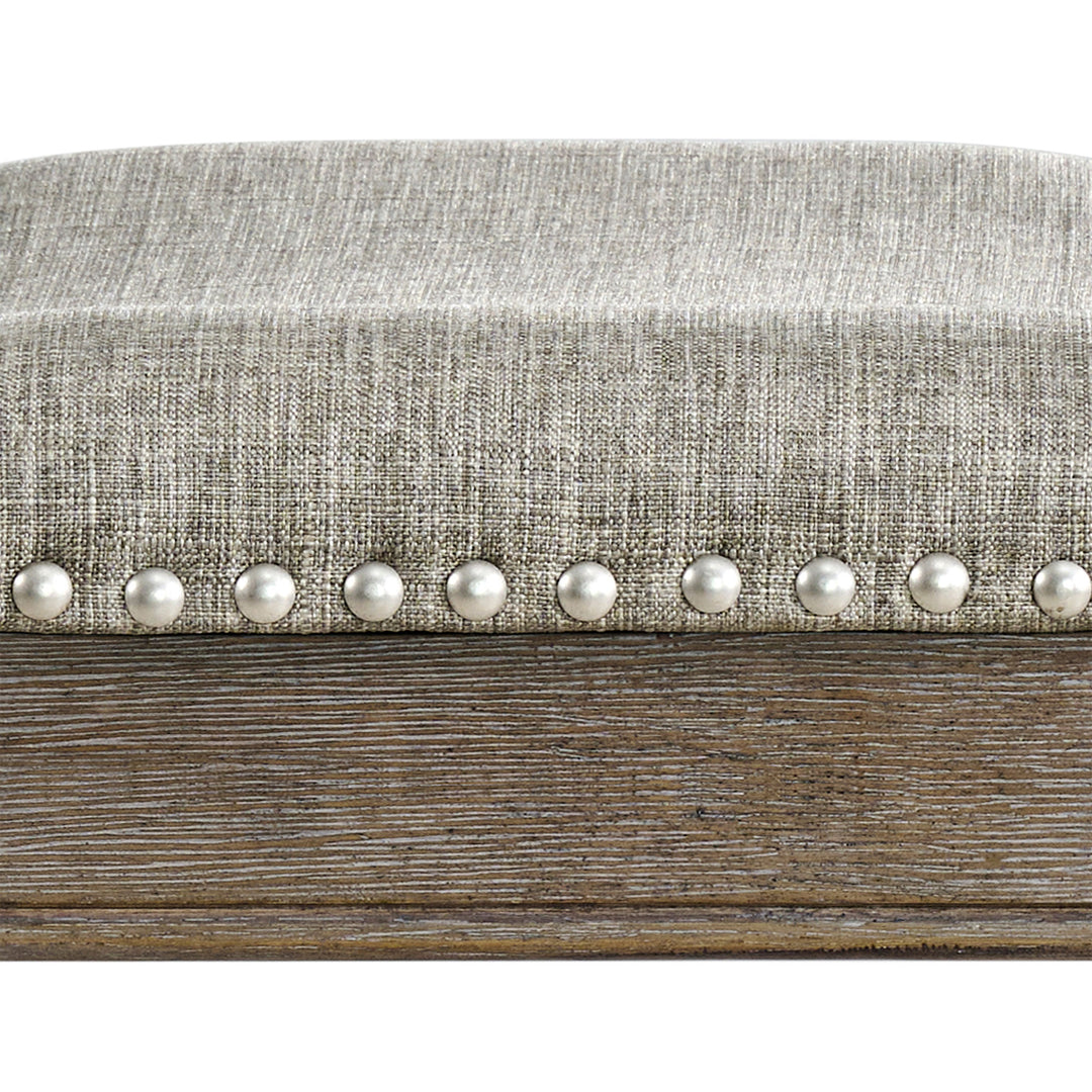 ROME + OAK Parker Backless Counter Stool, Walnut with Grey Upholstery, Set of 2