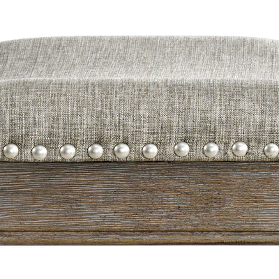 ROME + OAK Backless Saddle Counter Stool, Walnut, Grey Upholstery (For Parts)
