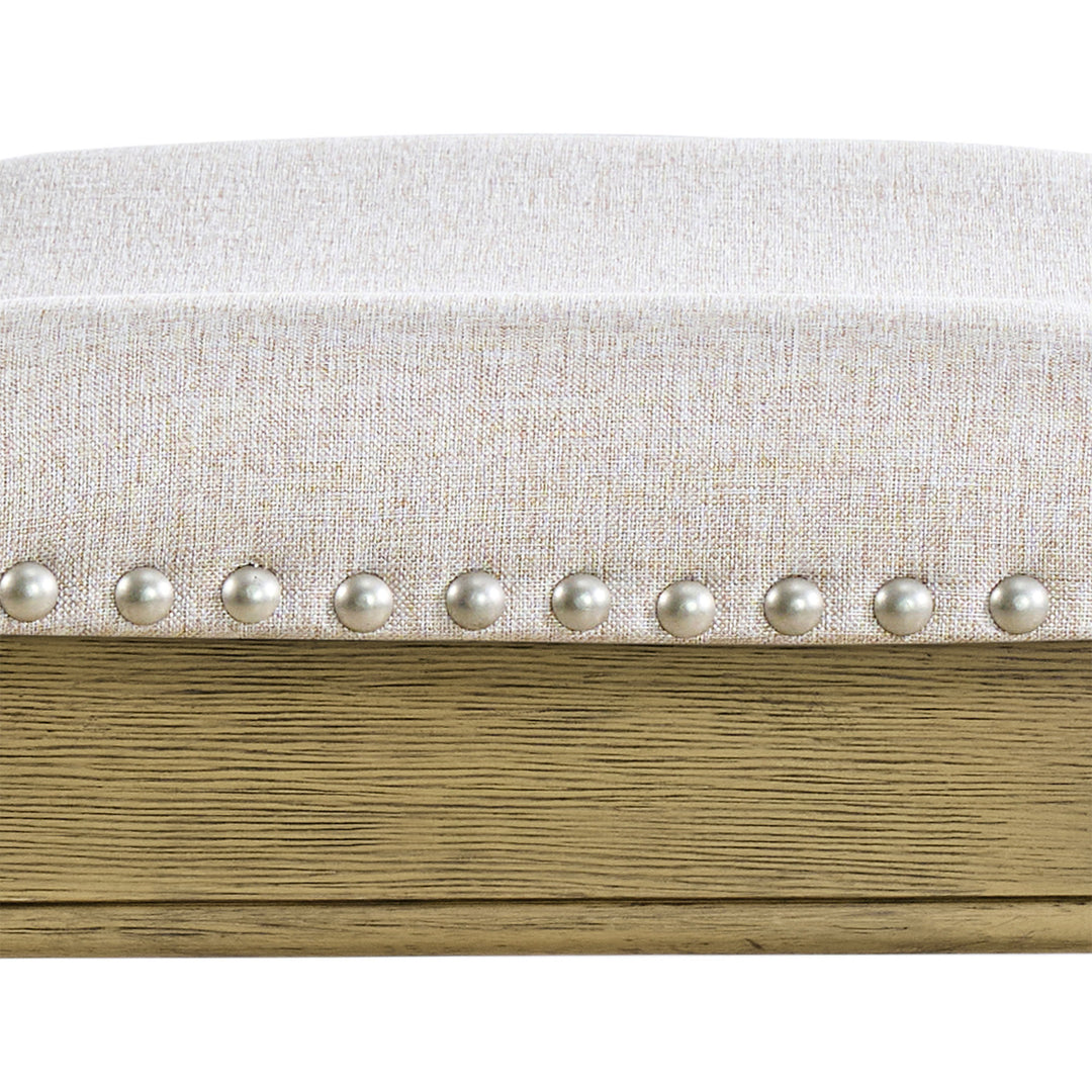 ROME + OAK Parker Backless Counter Stool, Natural with Cream Fabric, Set of 4