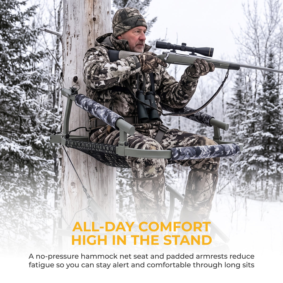 Hawk Ultra-Lite Climber, Tree Stand, Hammock Net Seat, 38.75x23.25" (Open Box) - VMInnovations