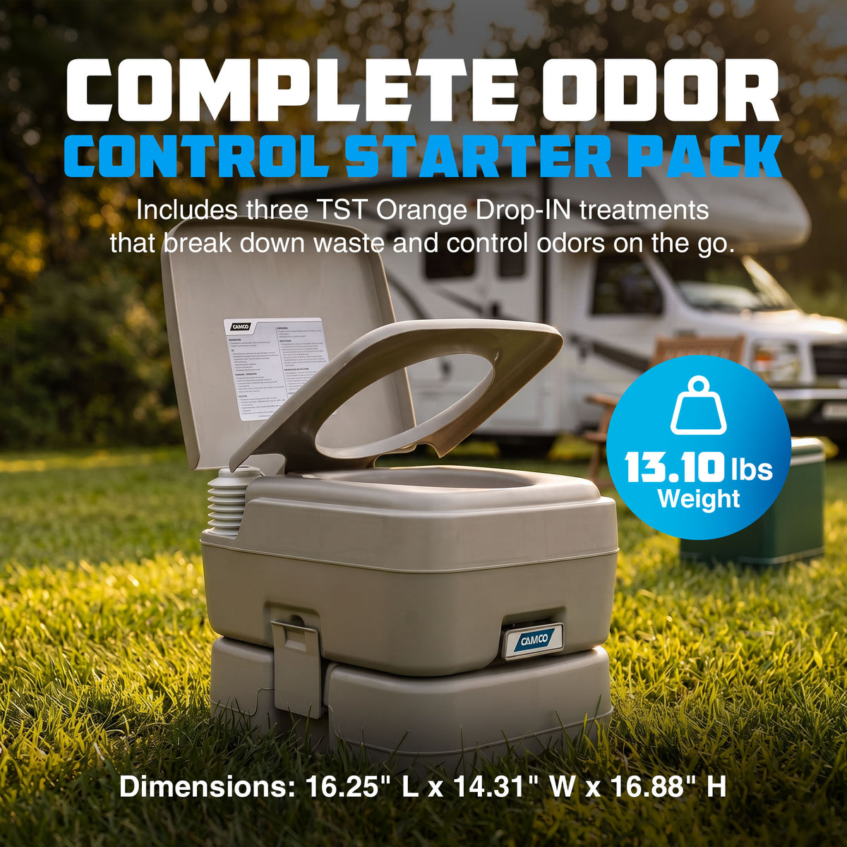 Camco 5.3 Gal Portable Toilet W Detachable Holding Tank & Carry Handle(Open Box)