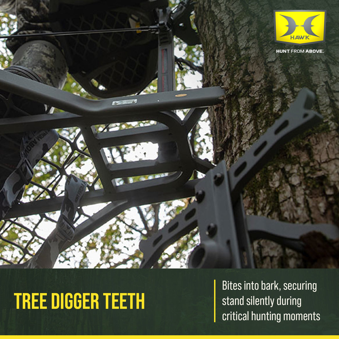 Hawk Helium Pro Hang-On Tree Stand, Memory Foam Seat Hunting Gear, 34.75 x 24.5"