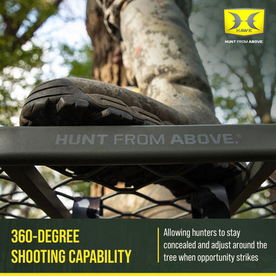 Hawk Helium Pro Hang-On Tree Stand, Memory Foam Seat Hunting Gear, 34.75 x 24.5" - VMInnovations
