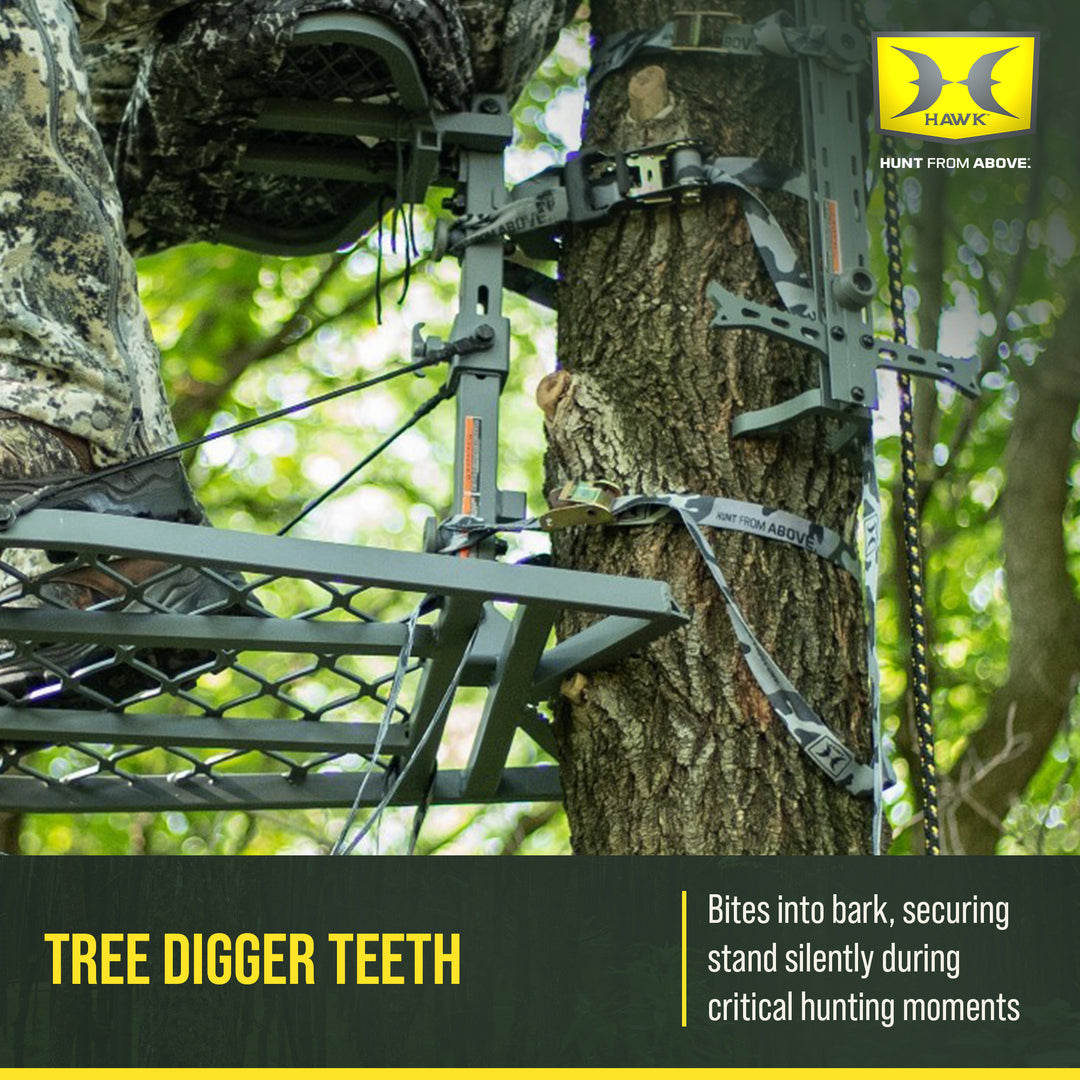 Hawk Helium Ultra Lite Hang-On Stand, Memory Foam Seat Hunting Gear, 27.25x20.5"