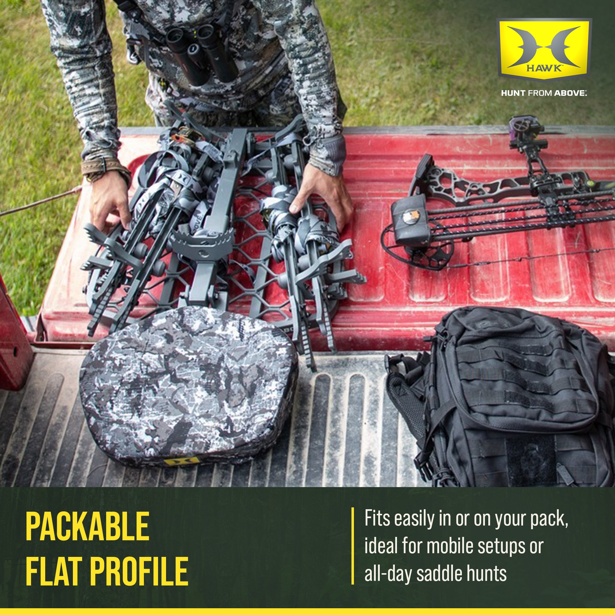 Hawk Ultra Lite Hang-On Stand, Foam Seat Hunting Gear, 27.25x20.5" (Open Box) - VMInnovations