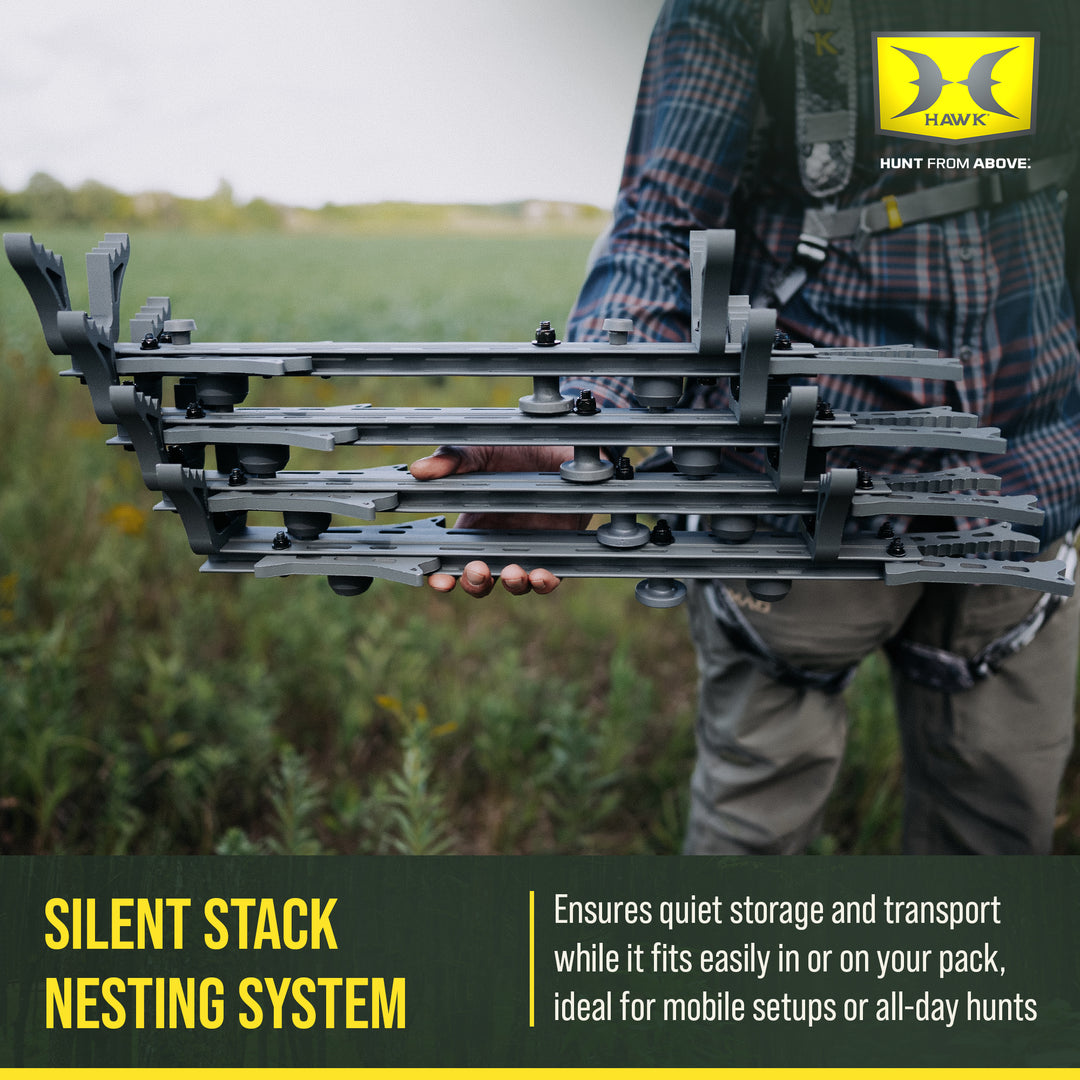 Hawk Helium 4-Pack Aluminum Climbing Sticks, Tree Stand Hunting Gear, 20 Inch