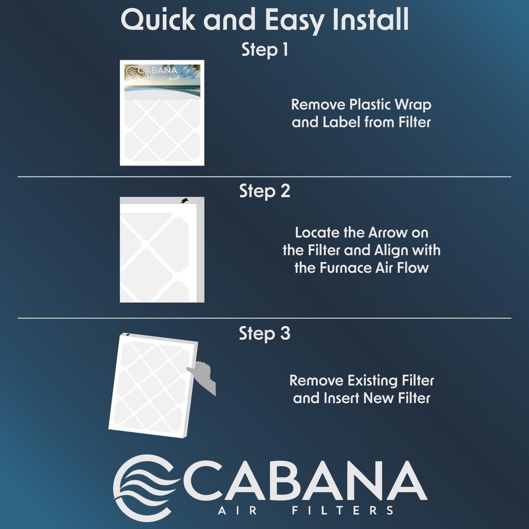 Cabana Air Filters 6pk HVAC Furnace Air Filters, MERV 11, 16 x 25 x 1 (Open Box)