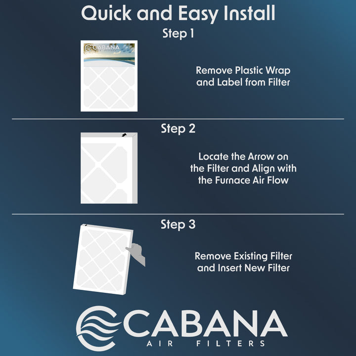 Cabana Air Filters 6pk HVAC Furnace Air Filters, MERV 11, 16 x 25 x 1 (Open Box)