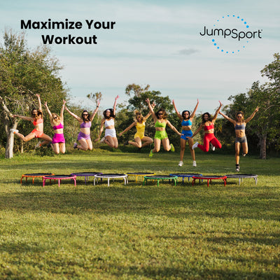 JumpSport 350 PRO Fitness Trampoline, Cardio Equipment, 39", Blue (Open Box) - VMInnovations