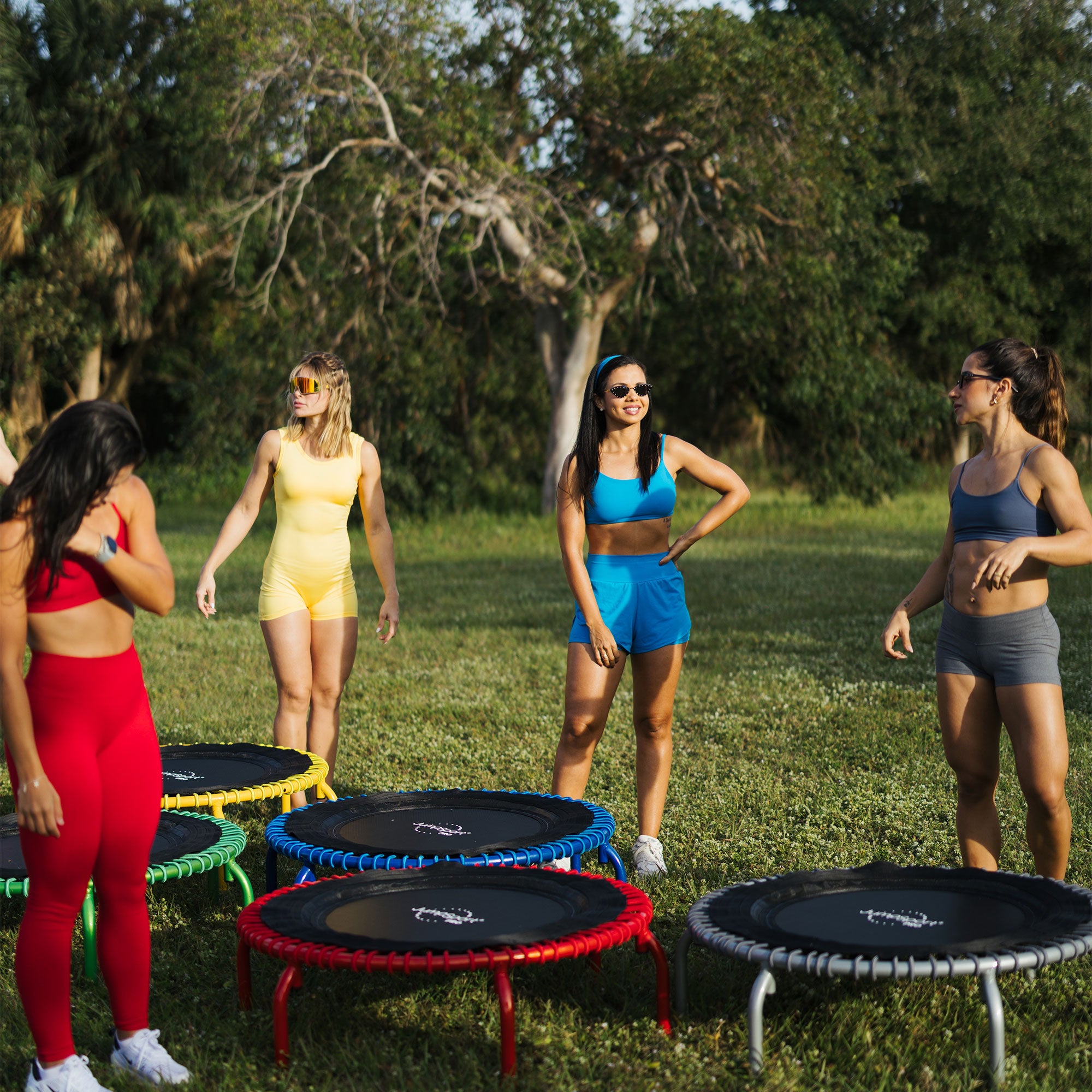 JumpSport 350 PRO Fitness Trampoline, Cardio Equipment, 39", Blue (Open Box) - VMInnovations