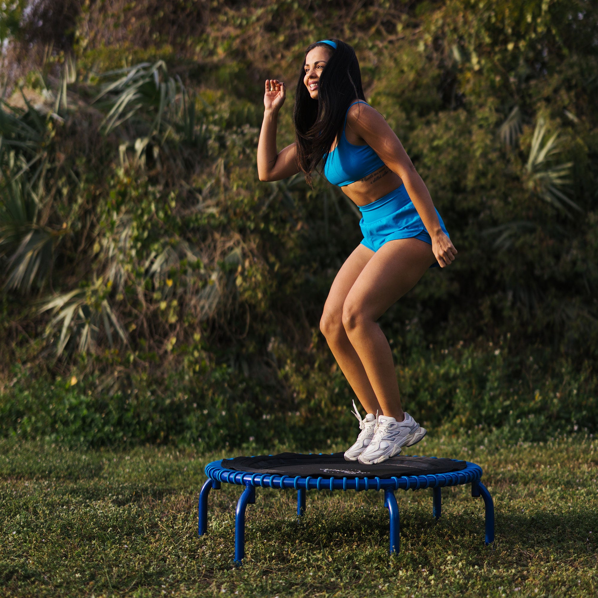 JumpSport 350 PRO Fitness Trampoline, Cardio Equipment, 39", Blue (Open Box) - VMInnovations