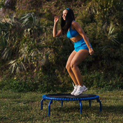 JumpSport 350 PRO Fitness Trampoline, Cardio Equipment, 39", Blue (Open Box) - VMInnovations