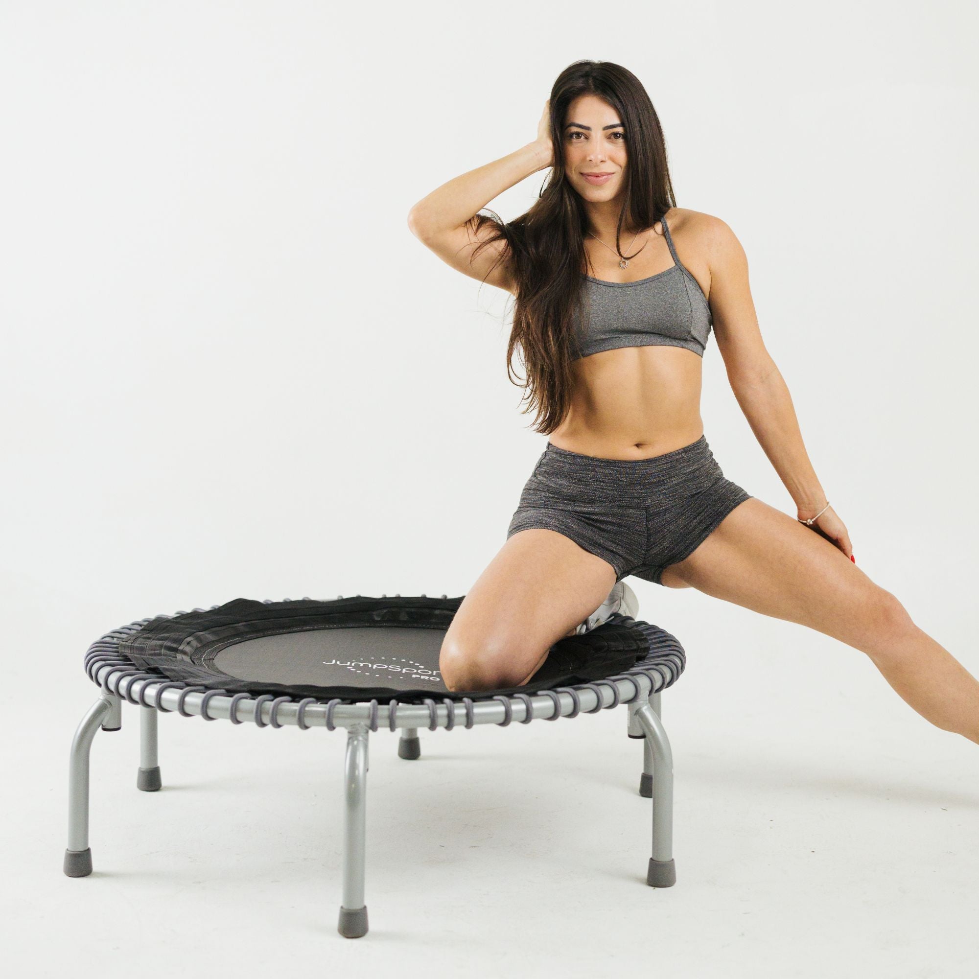 JumpSport 350 PRO Fitness Trampoline, Cardio Workout Equipment, 39", Graphite - VMInnovations