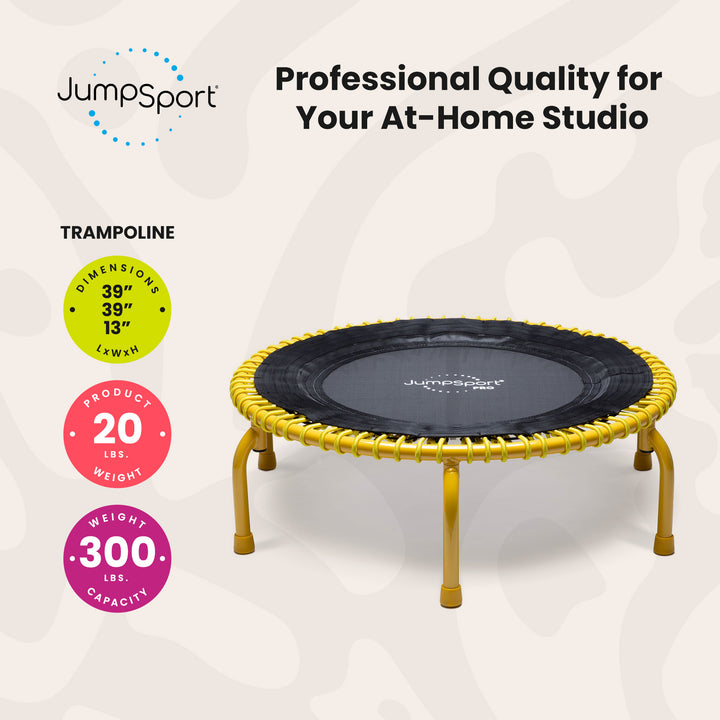 JumpSport 350 PRO Fitness Trampoline, Cardio Workout Equipment, 39" (Open Box)