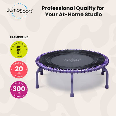 JumpSport 350 PRO Fitness Trampoline, Cardio Workout Equipment, 39" (Open Box) - VMInnovations