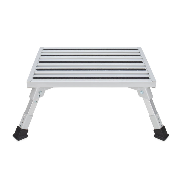 Camco Aluminum Step Stool, Adjustable Height for RV & Trailers, Silver(Open Box)