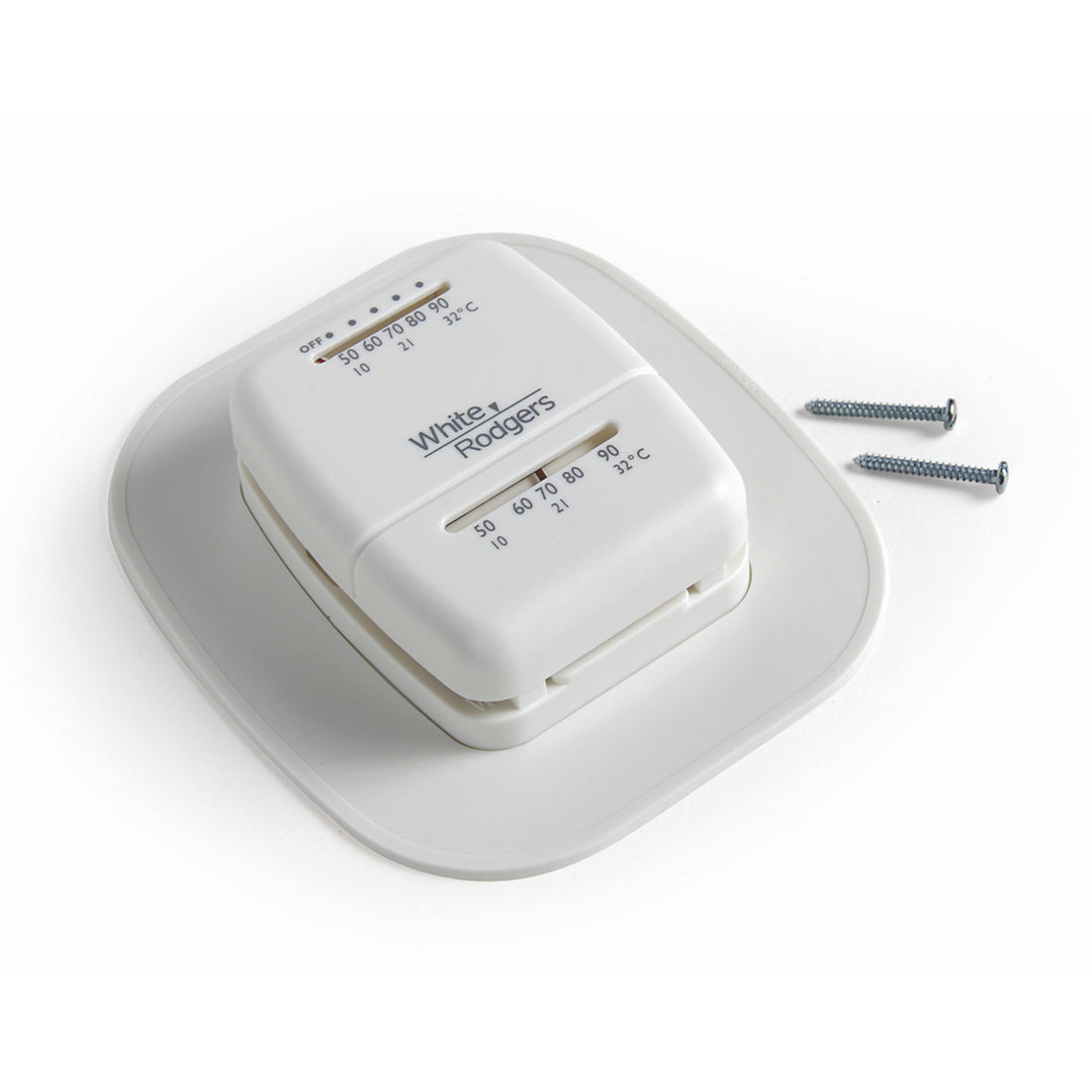 Camco RV Home Thermostat, Wall Mount, Control Temp, Heat Only, White (Open Box)