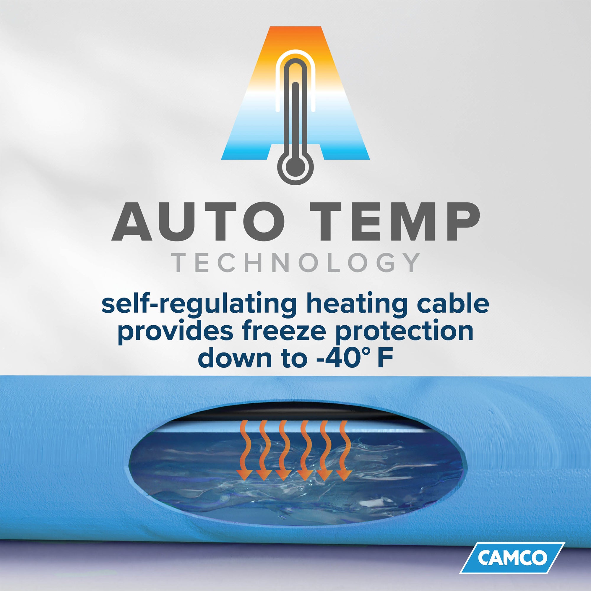 Camco Heated 50' RV Drinking Water Hose, Freeze Regulator, -40F, Blue(Open Box) - VMInnovations