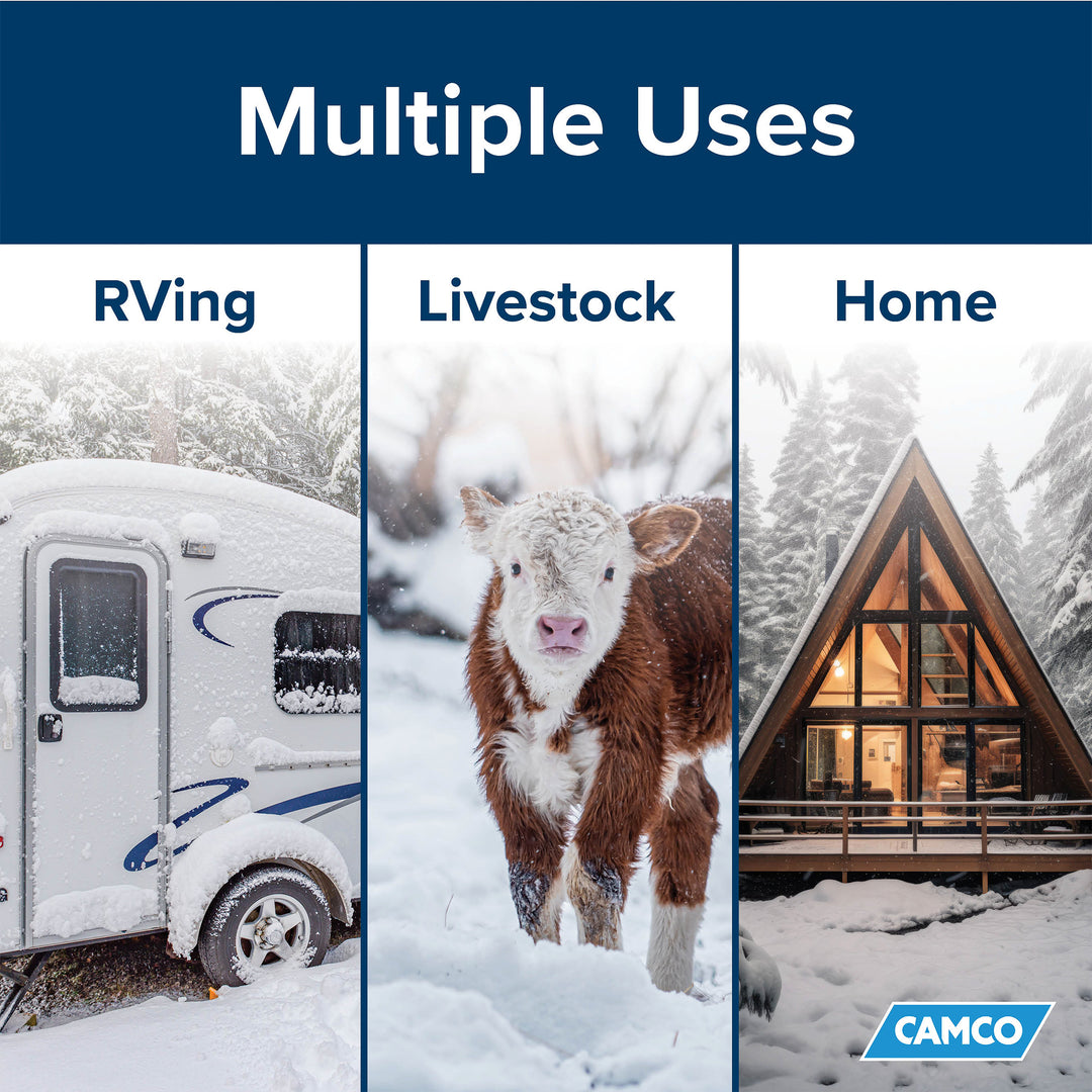 Camco Heated 50' RV Drinking Water Hose, Freeze Regulator, -40F, Blue(Open Box)