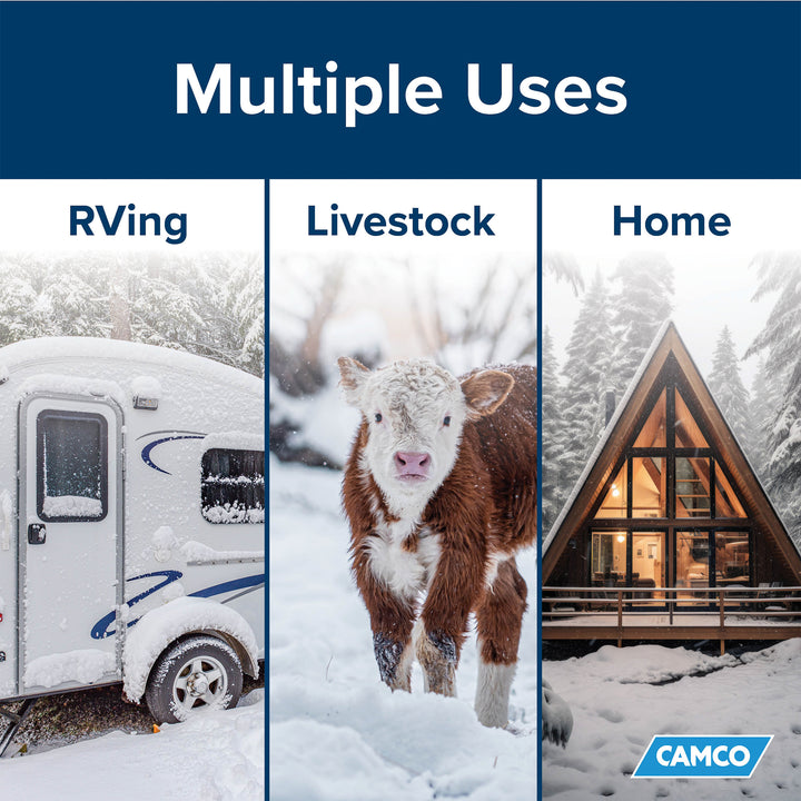 Camco Heated 50' RV Drinking Water Hose, Freeze Regulator, -40F, Blue(Open Box)