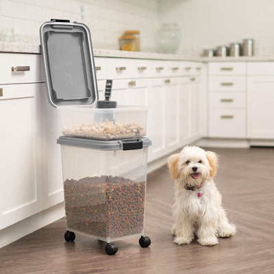 IRIS USA Pet Food Stackable Storage Container, 30 lbs & 11 lbs Combo (Open Box) - VMInnovations