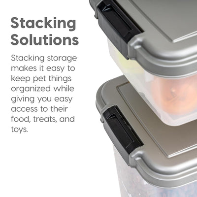 IRIS USA Pet Food Stackable Storage Container, 30 lbs & 11 lbs Combo (Open Box) - VMInnovations